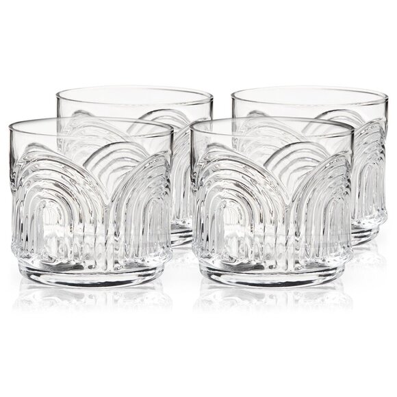 Viski Beau Crystal Lowball Tumblers, Set of 4 - Picture 1 of 7